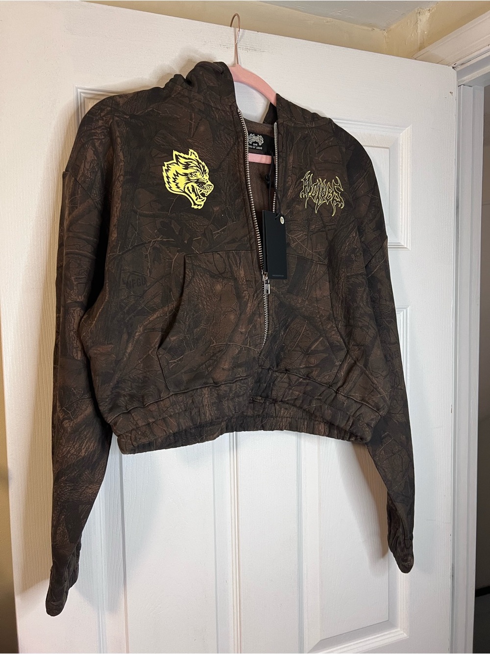 #1109 NWT Darc Sport SHE Origin Hesh Chambers Cropped Zip Hoodie Camo Small - Picture 2 of 9